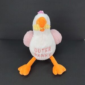 Fiesta Outer Banks Seagull Plush White Pink Bird Stuffed Animal Souvenir 10 inch